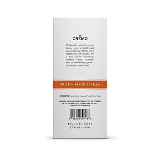Cremo Spice & Black Vanilla Cologne Spray, An Explosion of Vibrant Spices, To...