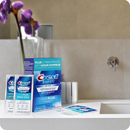 Crest 3D Vivid Plus Teeth Whitening Kit, Individual Basic Flavorless Whitestr...