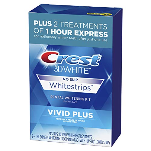 Crest 3D Vivid Plus Teeth Whitening Kit, Individual Basic Flavorless Whitestr...