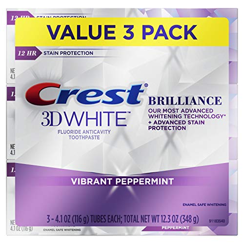 Crest 3D White Brilliance Vibrant Peppermint Teeth Whitening Toothpaste, 4.1 ...
