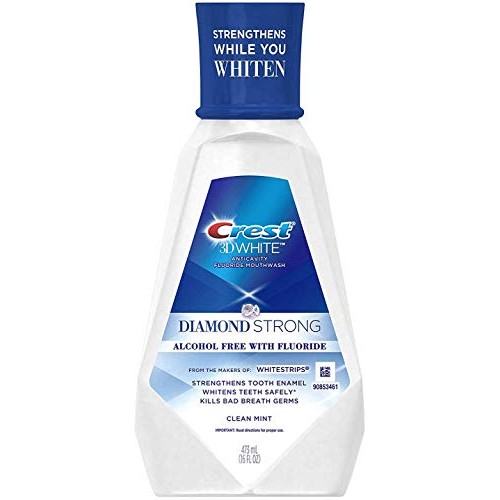 Crest 3D White Diamond Strong Mouthwash, 473 Ml, 4 Count, Clean Mint