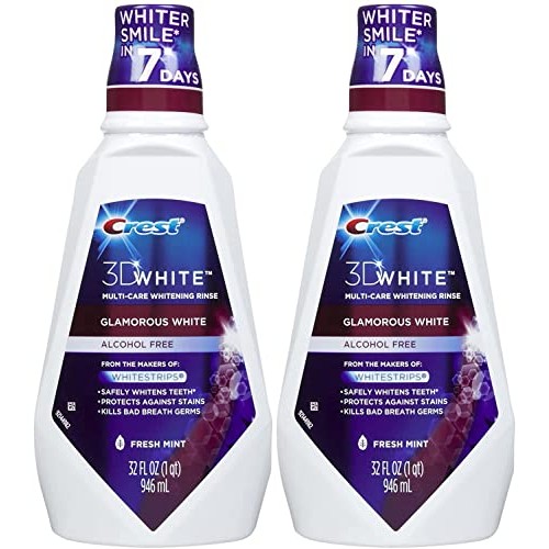 Crest 3D White Multi-Care Whitening Rinse, Glamorous White, Fresh M...
