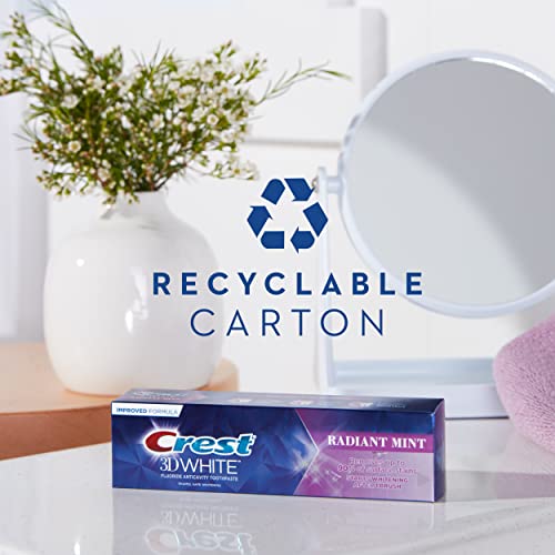 Crest 3D White Toothpaste Radiant Mint, 4.1 Ounce (Pack of 3)