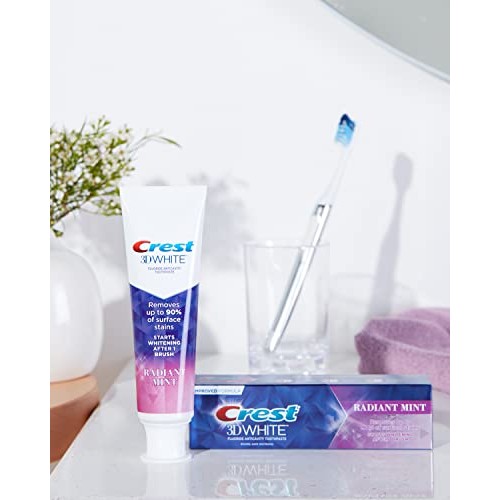 Crest 3D White Toothpaste Radiant Mint, 4.1 Ounce (Pack of 3)