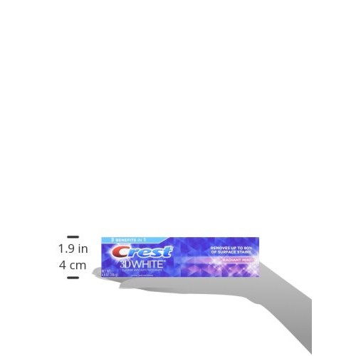 Crest 3D White Toothpaste Radiant Mint, 4.1 Ounce (Pack of 3)