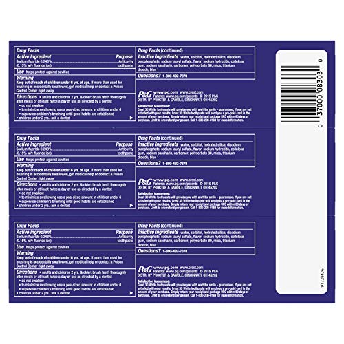 Crest 3D White Whitening Arctic Fresh Toothpaste, 4.1 oz, 3 Count