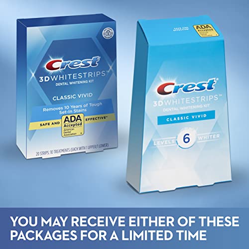 Crest 3D Whitestrips Classic Vivid Teeth Whitening Kit (Packaging May Vary), ...