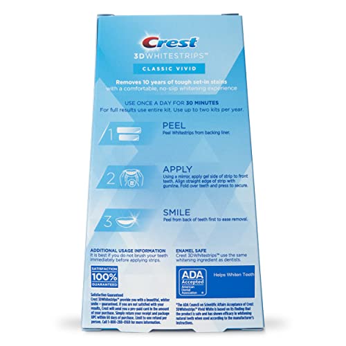 Crest 3D Whitestrips Classic Vivid Teeth Whitening Kit (Packaging May Vary), ...