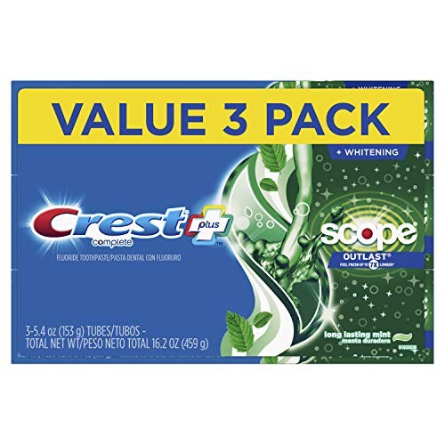 Crest Complete Whitening + Scope, Long Lasting Mint Toothpaste, Triple Pack (...