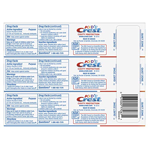 Crest Kid's Cavity Protection Toothpaste (children and toddlers 2+), Sparkle ...