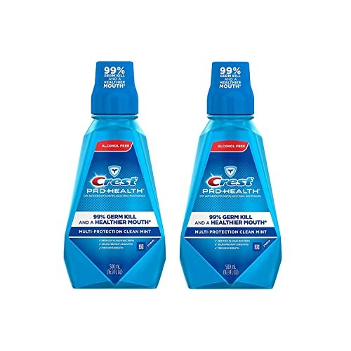 Crest Pro Health Multi Protection Clean Mint Mouthwash, 16.9 Ounces (Pack of 2)