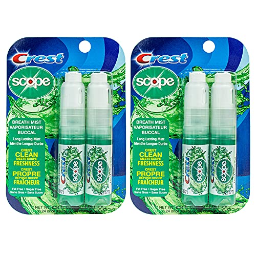 Crest Scope | Two 2-Pack Mint Breath Mist Sprays (4 Total Sprays) - 0.24 ounc...