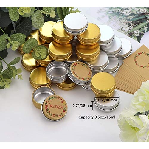 31 pcs Screw Top Aluminum Tin Jars Tins Empty Container with Screw Lid and Bl...