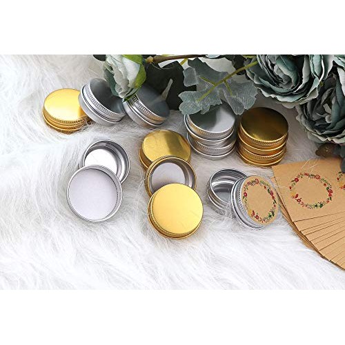 31 pcs Screw Top Aluminum Tin Jars Tins Empty Container with Screw Lid and Bl...