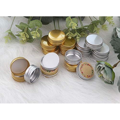 31 pcs Screw Top Aluminum Tin Jars Tins Empty Container with Screw Lid and Bl...