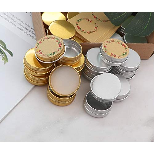 31 pcs Screw Top Aluminum Tin Jars Tins Empty Container with Screw Lid and Bl...