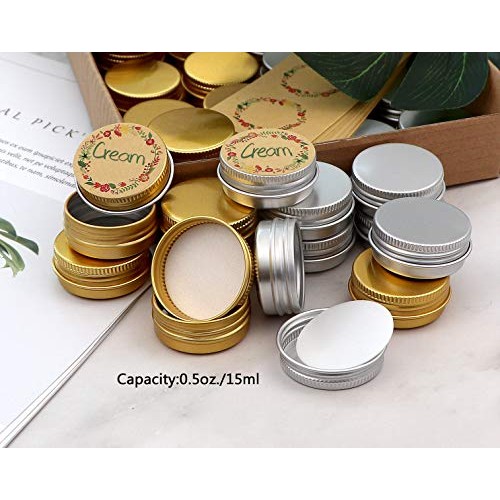 31 pcs Screw Top Aluminum Tin Jars Tins Empty Container with Screw Lid and Bl...