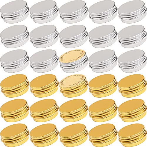 31 pcs Screw Top Aluminum Tin Jars Tins Empty Container with Screw Lid and Bl...