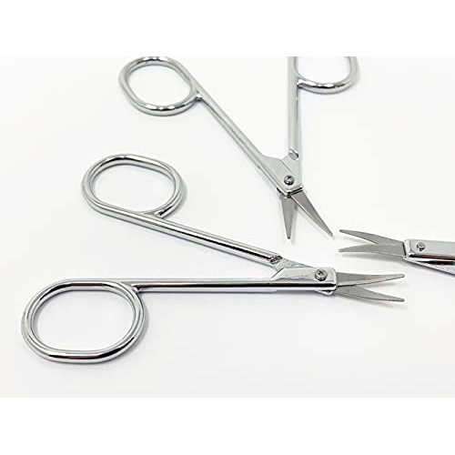Stainless Steel Eyebrow Scissors - Professional Nail Scissors (6PCS, CUTICLE ...
