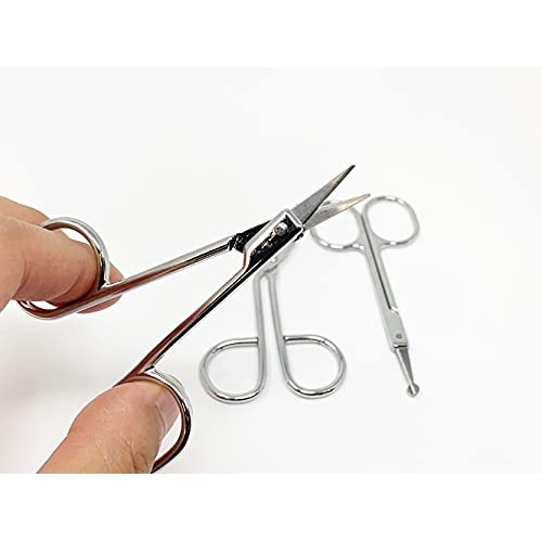 Stainless Steel Eyebrow Scissors - Professional Nail Scissors (6PCS, CUTICLE ...