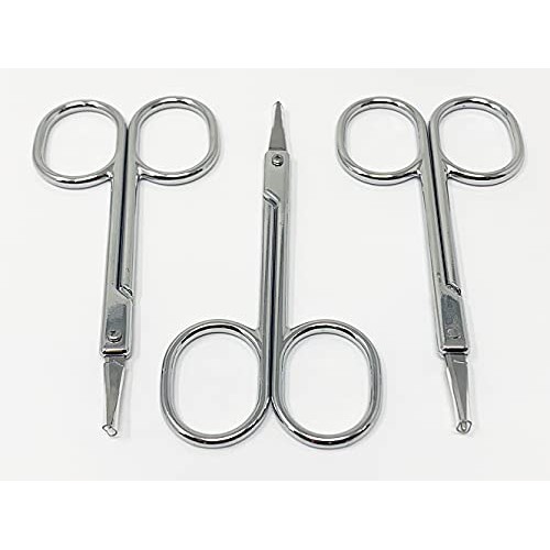 Stainless Steel Eyebrow Scissors - Professional Nail Scissors (6PCS, CUTICLE ...