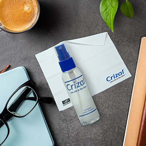 Crizal Eye Glasses Cleaning Cloth and Spray | Crizal Lens Cleaner (2 oz) with...