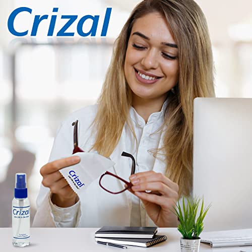 Crizal Eye Glasses Cleaning Cloth and Spray | Crizal Lens Cleaner (2 oz) with...