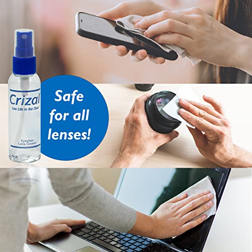 Crizal Eye Glasses Cleaning Cloth and Spray | Crizal Lens Cleaner (2 oz) with...