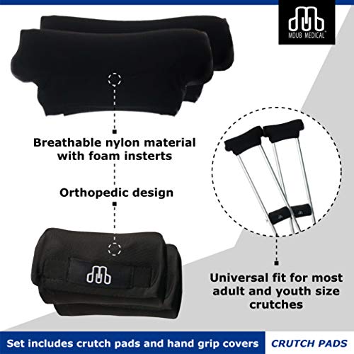 Underarm Crutch Pad and Hand Grip Covers MDUB Medical Comfortable Padding Was...