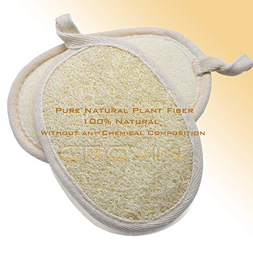 Crovin Loofah Pads - Exfoliating Loofah Body Scrubber 100% Natural Bath Spong...