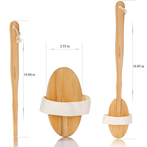 Dry Brushing Body Brush - Natural Boar Bristle Dry Brush Set for Body and Fac...