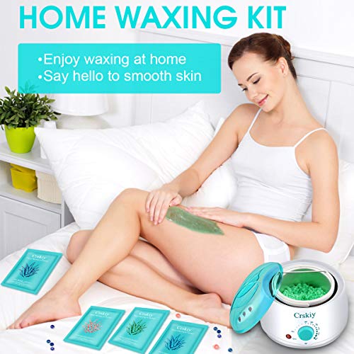 Waxing Kit for Women Men, Crskiy Wax Warmer Hair Removal Kit, with 4 Flavors ...