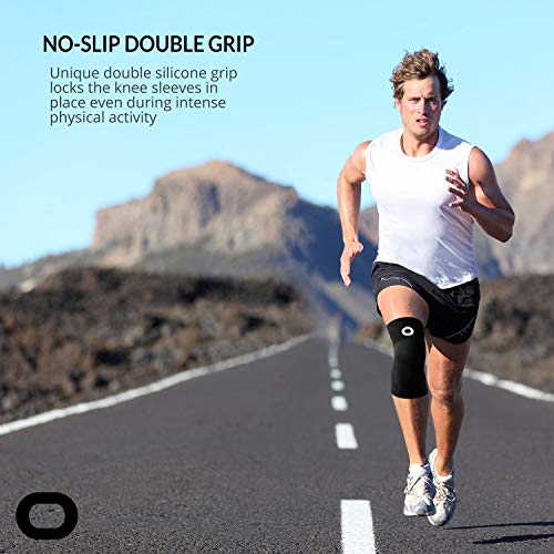 Crucial Compression Knee Sleeve (1 Pair) - Best Knee Braces for Knee Pain for...