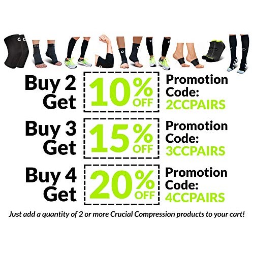 Crucial Compression Knee Sleeve (1 Pair) - Best Knee Braces for Knee Pain for...