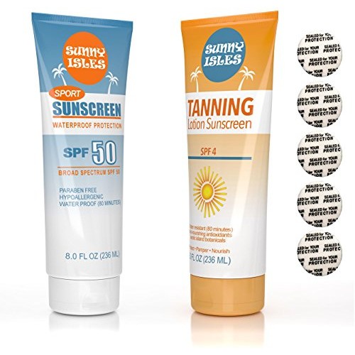 Cruise Flask Hidden Flask - Sunscreen and Tanning Lotion Set - Includes 2 8oz...