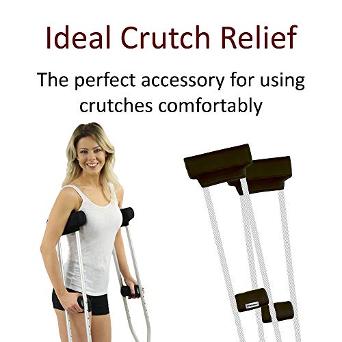 Crutcheze Black Underarm Crutch Pad and Hand Grip Covers with Comfortable Pad...