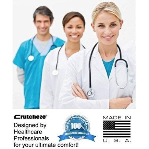 Crutcheze Black Underarm Crutch Pad and Hand Grip Covers with Comfortable Pad...