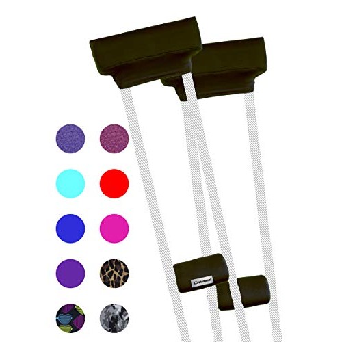 Crutcheze Black Underarm Crutch Pad and Hand Grip Covers with Comfortable Pad...