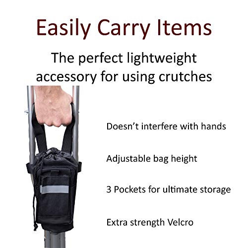 Crutcheze Crutch Bag (Updated Design) Pouch, Pocket, Tote Crutch Accessories Bag