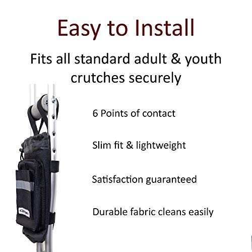 Crutcheze Crutch Bag (Updated Design) Pouch, Pocket, Tote Crutch Accessories Bag