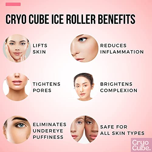 Cryo Cube Ice Roller for Face, Eyes and Neck Naturally tone and tighten skin,...