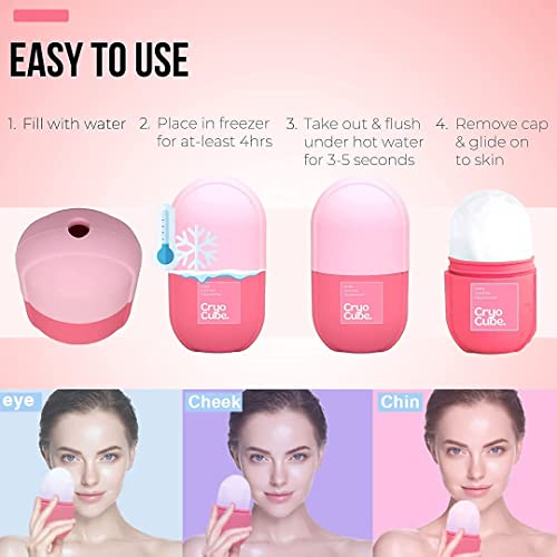 Cryo Cube Ice Roller for Face, Eyes and Neck Naturally tone and tighten skin,...