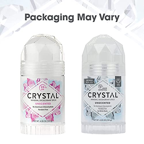 CRYSTAL Deodorant Stick (30003), Unscented, 4.25 Ounce