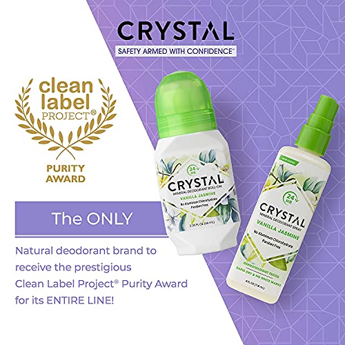 Crystal Mineral Deodorant Roll-On, Vanilla Jasmine, 2.25 fl oz