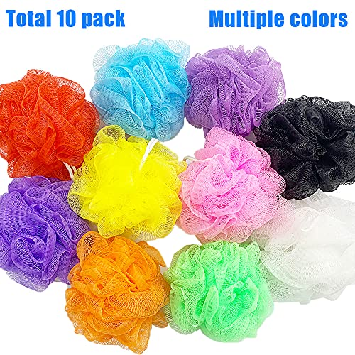 10 Pack Mesh Bath Sponges,Soft Bath Shower Loofah Sponge,Colorful Exfoliating...
