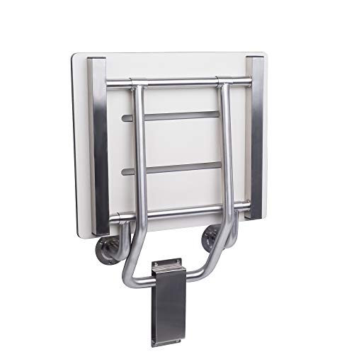 CSI Bathware SEA-WB1815-NH-PHSLO Bracket Wall Mount Folding Shower Seat with ...