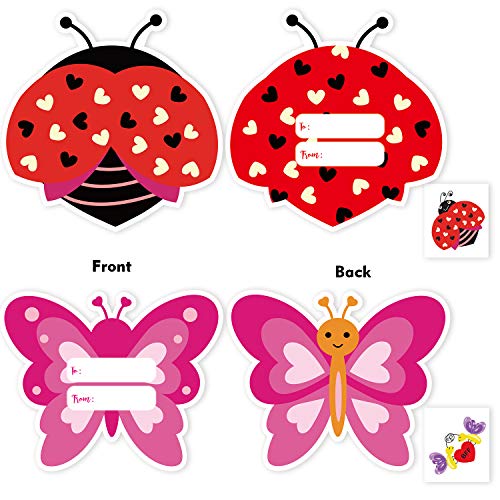 Valentine's Day Cards for Kids Valentines Cards Set with Temporary Tattoos an...