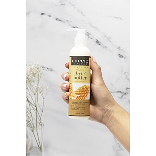 Cuccio Naturalé Lyte Milk & Honey Ultra Sheer Butter - Non-Oily Cream - Hand,...