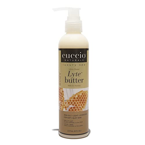 Cuccio Naturalé Lyte Milk & Honey Ultra Sheer Butter - Non-Oily Cream - Hand,...