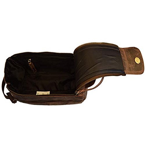 Leather Toiletry Bag for Men, Makeup Travel Toiletry Organizer Large Dopp Kit...